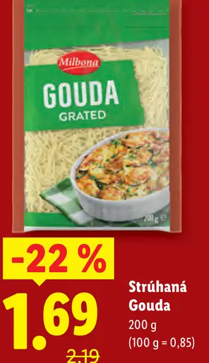 Milbona Gouda strúhaná