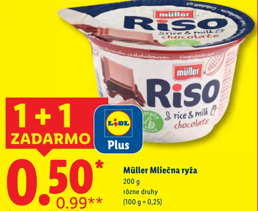 Müller Mliečna ryža rôzne druhy