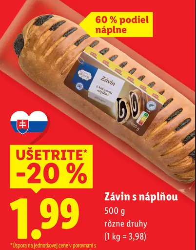 Závin s náplňou rôzne druhy