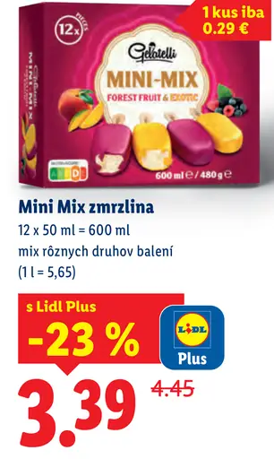 Gelatelli Mini Mix zmrzlina mix rôznych druhov