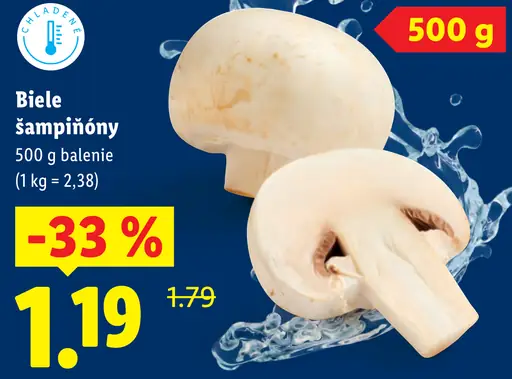 Biele šampiňóny čerstvé