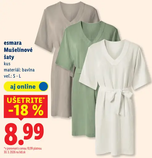 Esmara mušelínové šaty