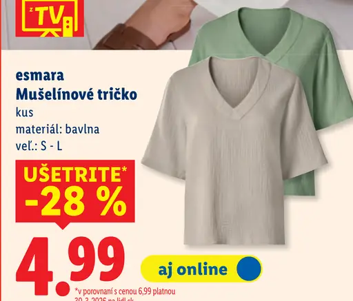 Esmara Mušelínové tričko