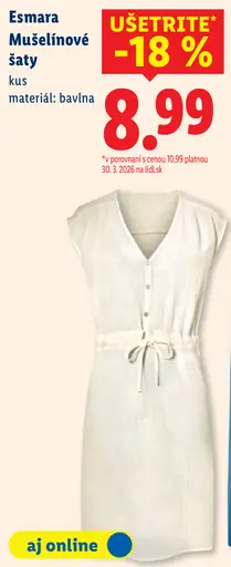 Esmara mušelínové šaty