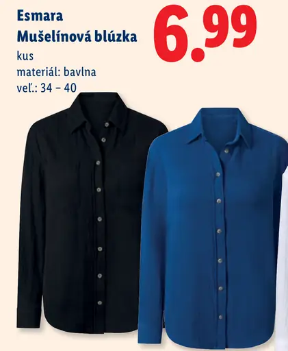 Esmara mušelínová blúzka