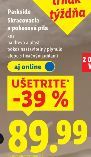 Parkside skracovacia a pokosová píla na drevo a plast