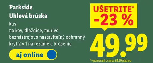 Parkside Uhlová brúska
