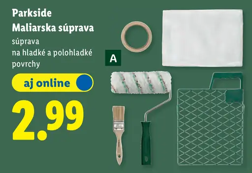Parkside maliarska súprava na hladké a polohladené povrchy
