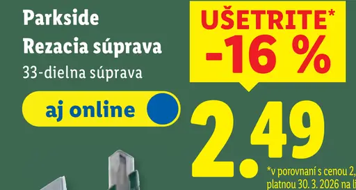Parkside rezacia súprava 33-dielna súprava