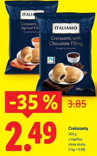 Italiamo croissanty s čokoládovou náplňou
