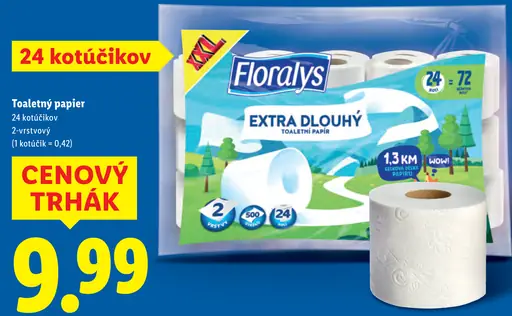 Florays extra dlhý toaletný papier