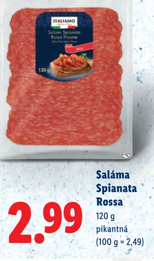 Italiamo Saláma Spianata Rossa pikantná