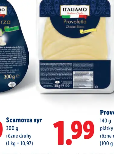Italiamo Scamorza syr rôzne druhy