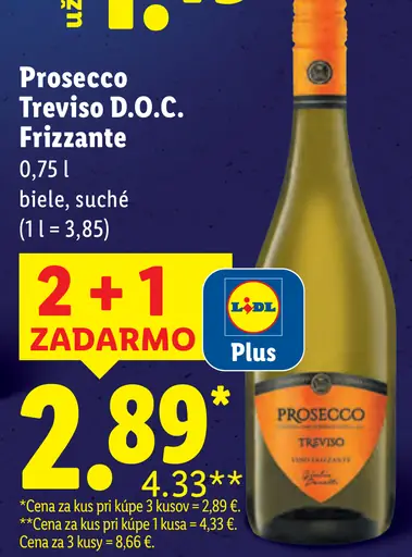 Prosecco D.O.C. Treviso Frizzante biele suché