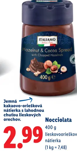 Italiamo Nocciolata lieskovooriešková nátierka