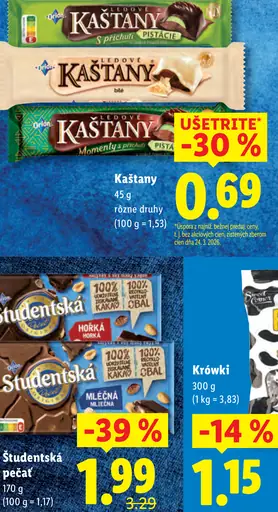 Orion Kaštany čokoládová tyčinka XXL výhodné balenie