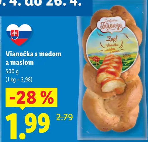 Vianočka s medom a maslom
