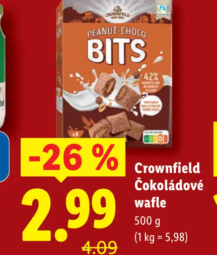 Crownfield Čokoládové wafle