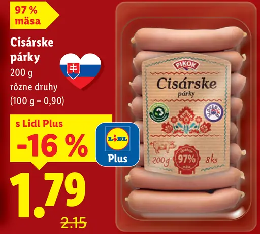 Cisárske párky rôzne druhy