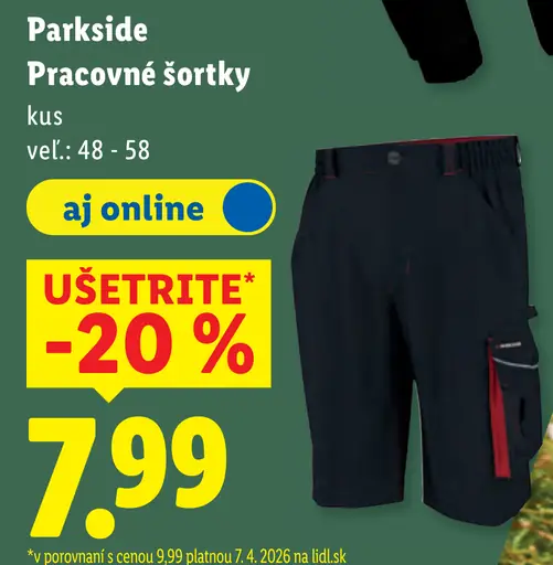 Parkside Pracovné šortky