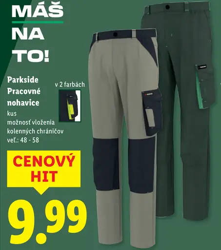 Parkside Pracovné nohavice