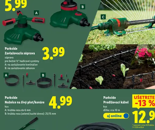 Parkside zavlažovacia súprava