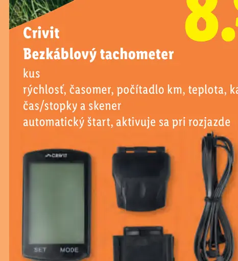 Crivit bezkáblový tachometer