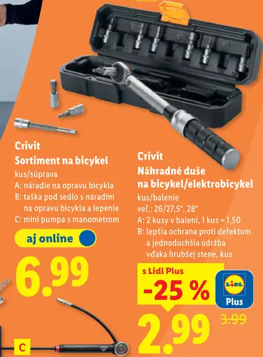 Crivit sortiment na bicykel náradie na opravu bicykla