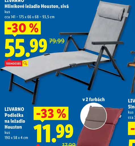 Livarno hliníkové ležadlo Houston, sivé