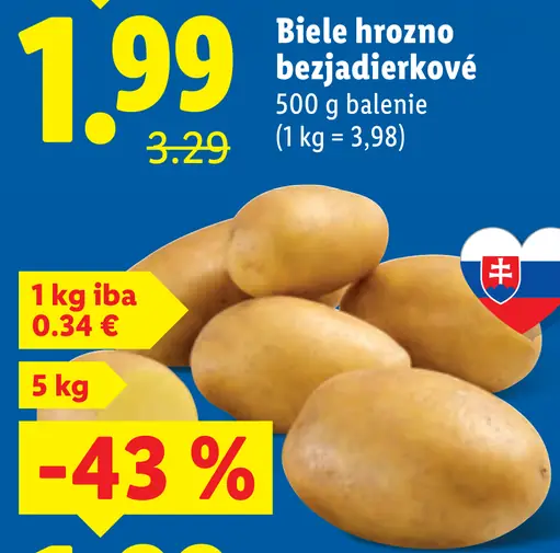 Biele hrozno bezjadierkové