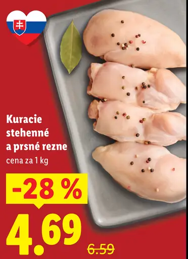 Kuracie stehnenné a prsia rezne