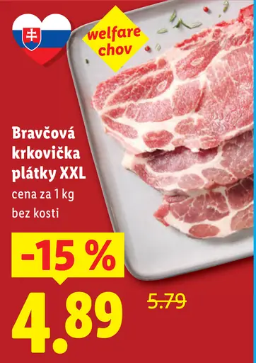 Bravčová krkovička plátky XXL bez kosti