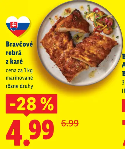 Bravčové rebrá z karé marinované rôzne druhy