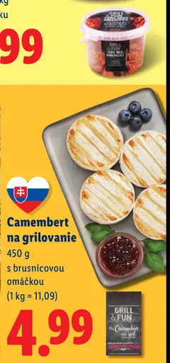 Grill & Fun Camembert na grilovanie s brusnicovou omáčkou