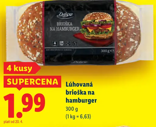 Dulano lúhovaná brioška na hamburger