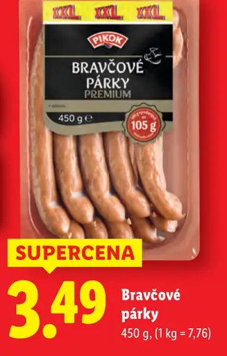 Pikok bravčové párky prémiové