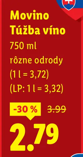 Movino Túžba víno rôzne odrody