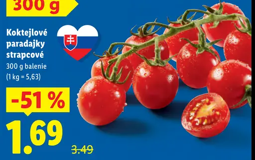 Paradajky koktejlové strapcové