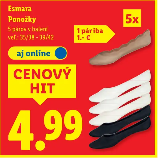 Esmara ponožky 5 párov v balení