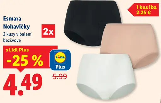 Esmara nohavičky bezšvové 2 kusy v balení