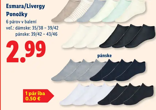Esmara/Livergy dámske a pánske ponožky 7 párov v balení