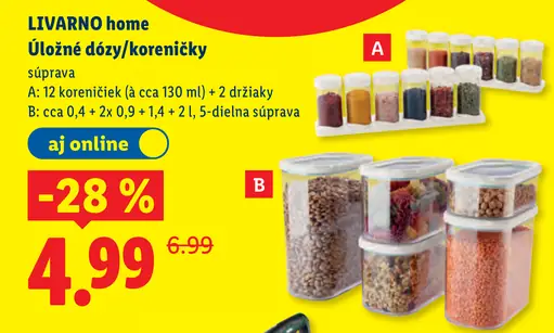 LivarnO home úložné dózy a koreničky súprava