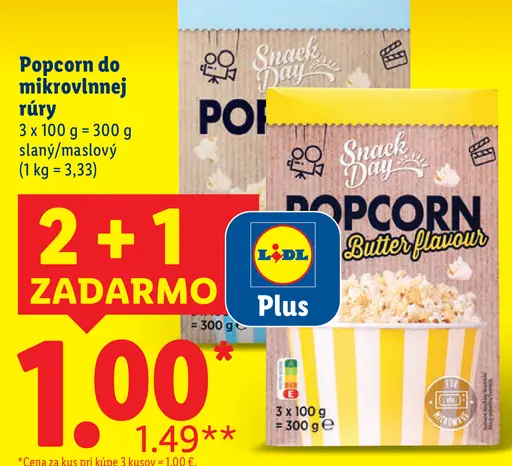 Snack Day Popcorn do mikrovlnnej rúry