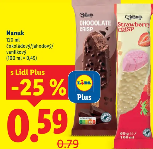 Gelatelli Nanuk čokoládový / jahodový / vanilkový