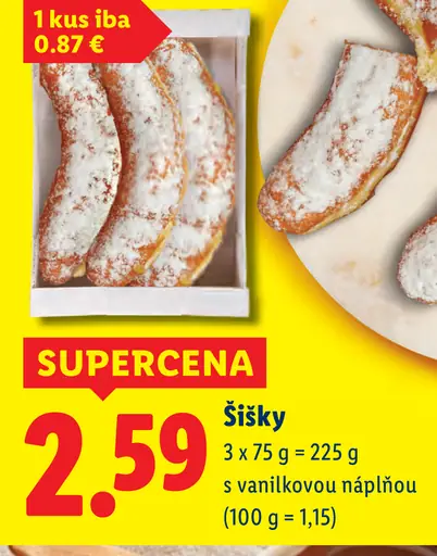 Šišky s vanilkovou náplňou