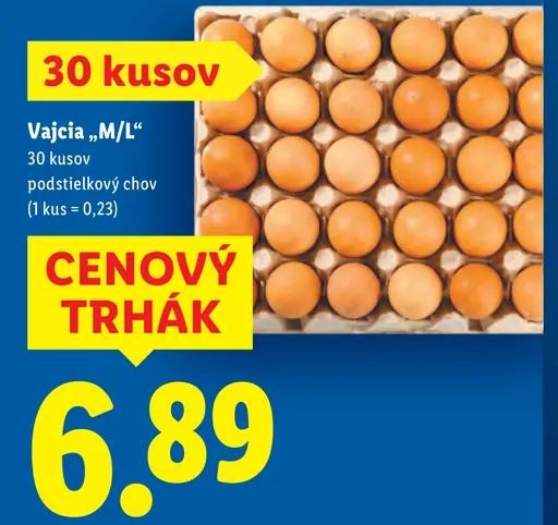 M/L vajcia podstieľkový chov