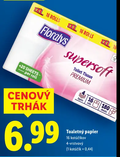 Floralys supersoft Toaletný papier