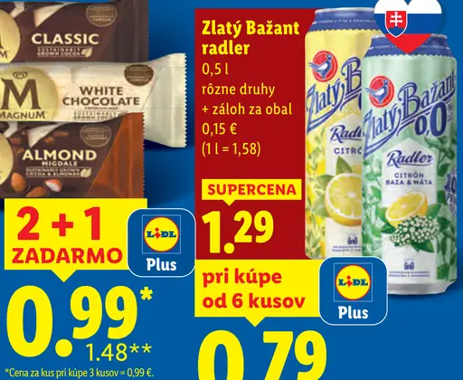 Zlatý Bažant radler plechovka