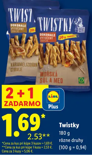 Twistky tyčinky slané snacky