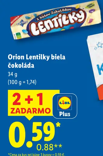 Orion Lentilky biela čokoláda